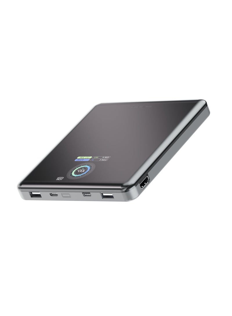 باورولوجي بنك طاقة بسعة 20000 مللي أمبير 100 واط PD، شاشة رقمية ذكية، 4K HDMI، شاحن محمول مع 2 منفذ USB-C و 2 منفذ USB-A، حزمة بطارية للشحن السريع لجهاز MacBook، الكمبيوتر المحمول، iPad Pro، iPhone 17 Series، Galaxy S25U. - Image 3